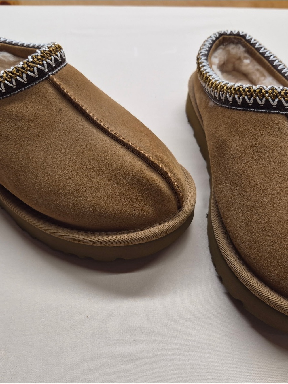 UGG Chestnut Brown Suede Shearling Lined Slippers